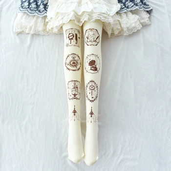 

Lolita Lolita Japanese sweet bottoming socks pantyhose girls gold foil stamping soft sister