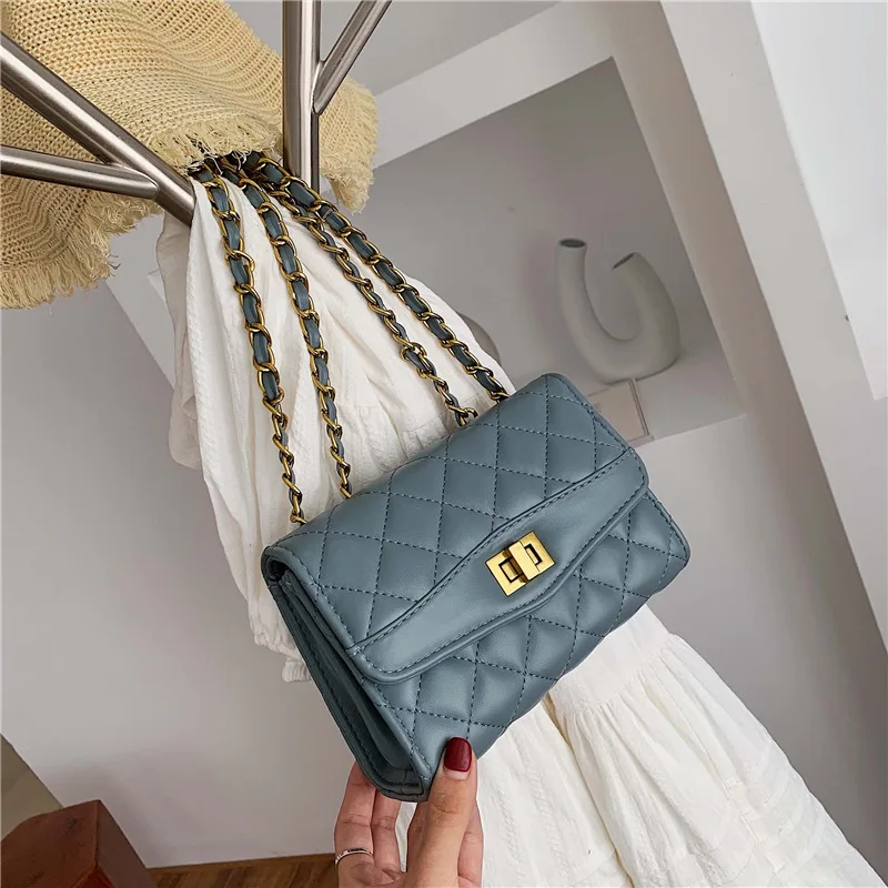 

Bags Bag Women's 2020 New Style Graceful Rhombus Chain Bag PU Handbag Shoulder Bag WOMEN'S Messenger Bag-