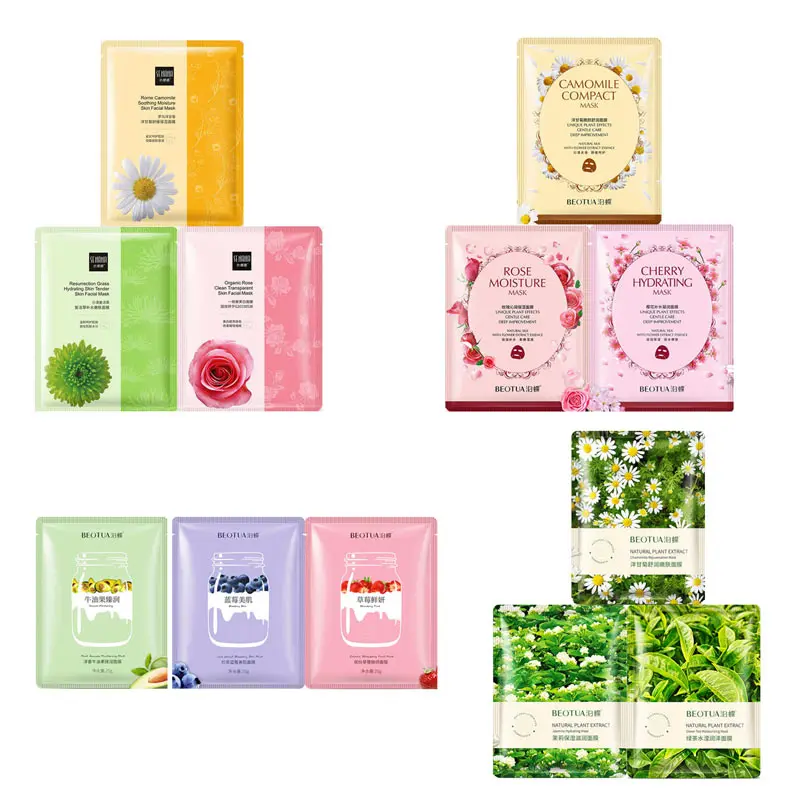 

BEOTUA plant rose tea facial fruit mask Anti-Aging Moisturizing Oil-control Tender skin korean face mask skin care