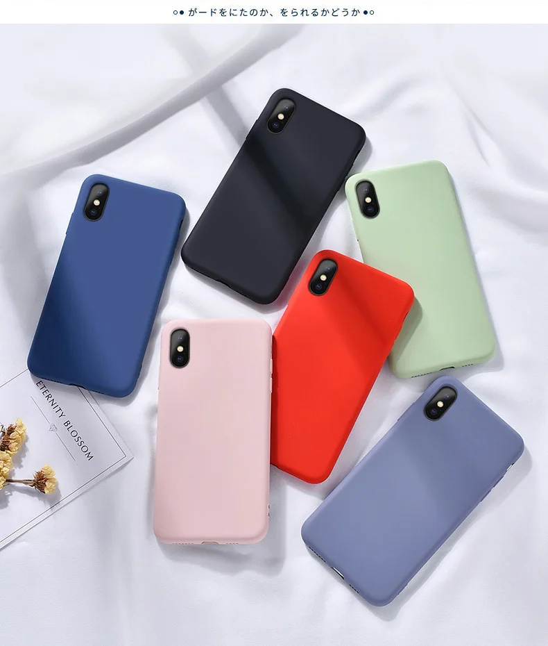 Silicone Solid Candy Color Case for Samsung Galaxy S7 S8 S9 S10 Plus Note 8 9 10 A10 A20 A30 A40 A50 A60 A70 A8 A90 M10 M20 M30