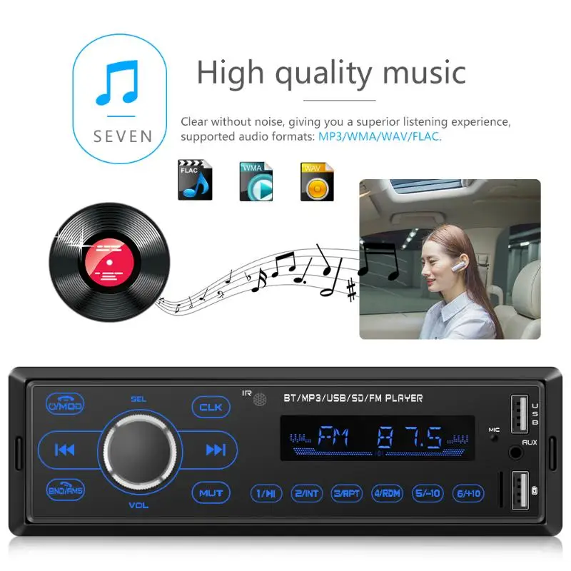 1 DIN сенсорный экран стерео MP3 плеер Bluetooth FM радио в тире головное устройство AUX цифровой медиа приемник