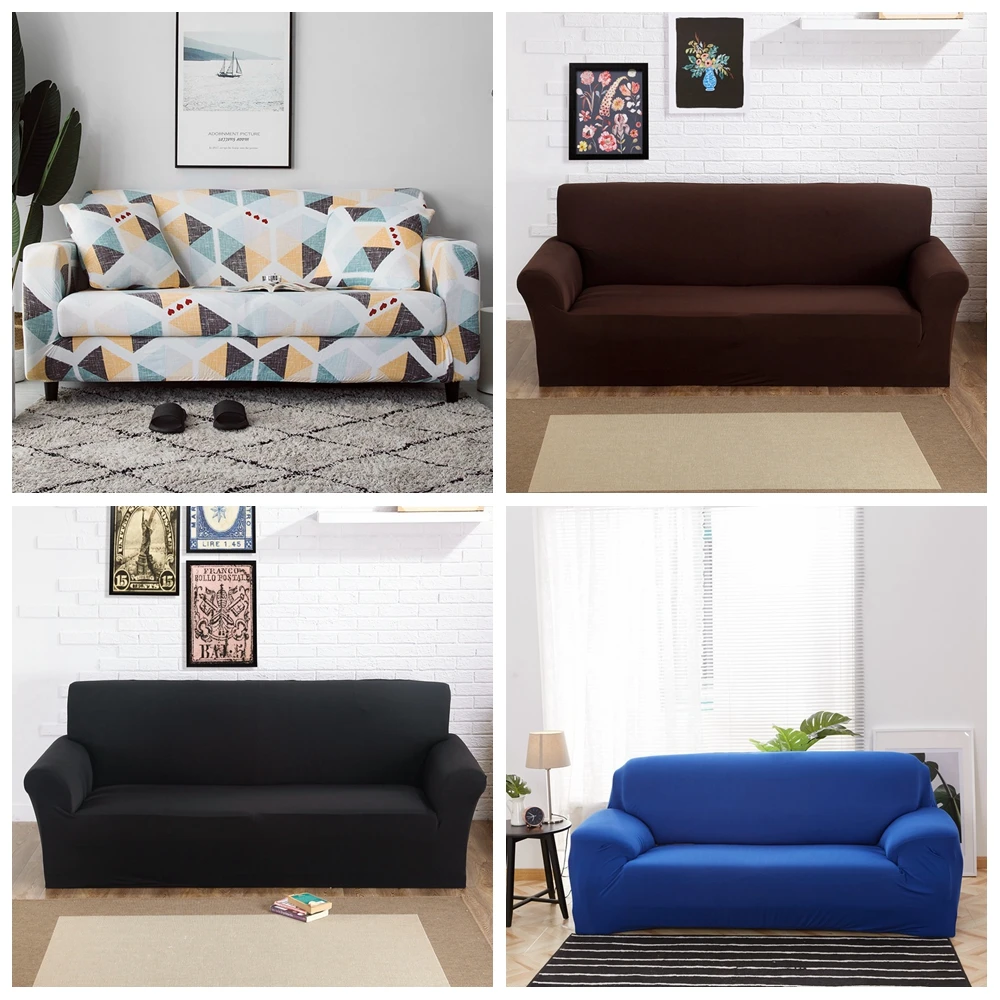 Solid Color Sofa Cover Big Elasticity Stretch Couch Cover Loveseat Sofa Corner Sofa Towel Furniture Cover 1/2/3/4 Seater