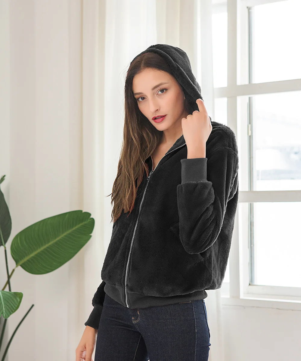Bella Philosophy зимние искусственный меховые куртки с капюшоном женские свободные пиджаки повседневные уличные женские теплые пальто Верхняя одежда Большие размеры