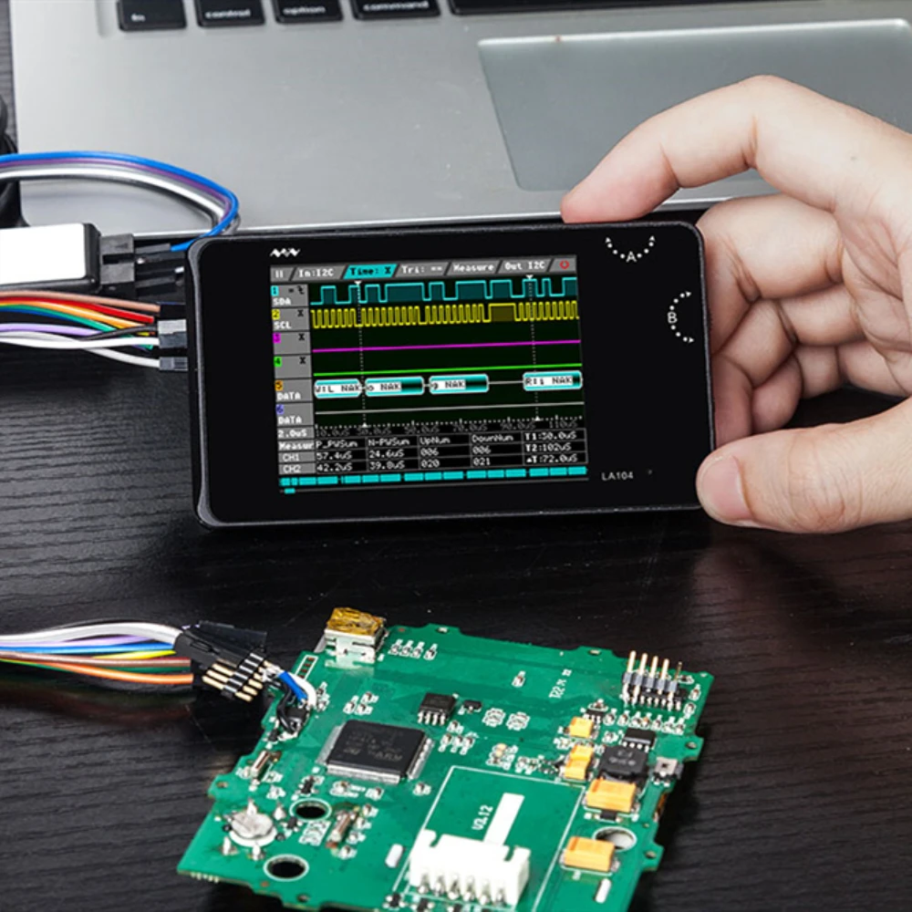 Цифровой логический анализатор LA104 USB Mini 4 канала 100 МГц максимальная частота дискретизации встроенный в 8 Мб флэш-накопитель 2,8 дюйма осциллограф