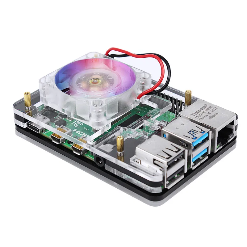 Raspberry Pi 4 охлаждающий вентилятор 40x40x10 V2.0 супер теплоотвод 7 цветов легкий для 4B /3B +