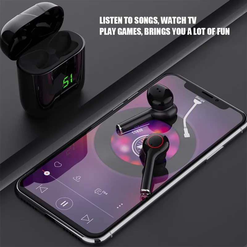 The Mini TWS Wireless Bluetooth 5 0 Headset Has An LED Case To Charge The Noise cancelling HiFi HD Motion Stereo Dual Headphones