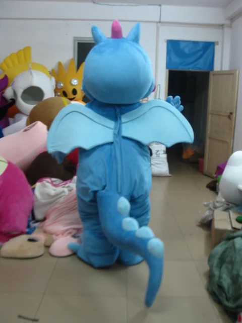 Blue Dragon Mascot Costume Suits Cosplay Party Game Dress Outfits Clothing Advertising Carnival Halloween Xmas Easter Festival