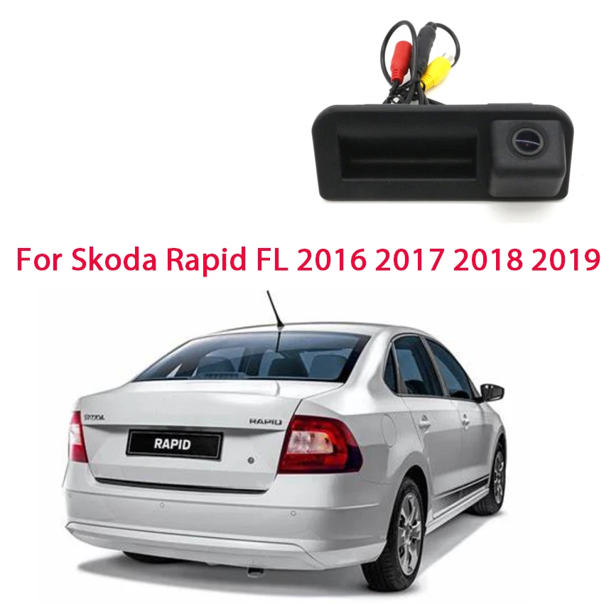 Зеркало заднего вида Камера для Skoda Rapid FL 2016 2017 2018 2019 CCD Full HD ствола ручка обратный