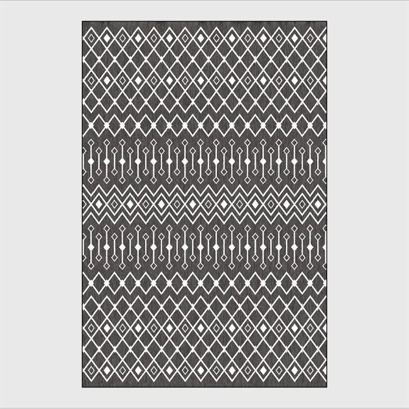 Rugs and Carpets for Home Living Room Blue Diamond Geometric Pattern Thickening Carpet Area Rug for Bedroom Polyester