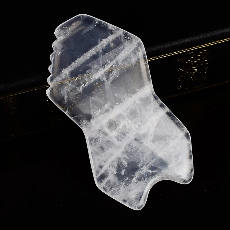 Гребень Rock Quartz Gua Sha инструмент натуральный камень средства для ухода за телом спа иглоукалывание соскабливание многофункциональный массажер для головы лица