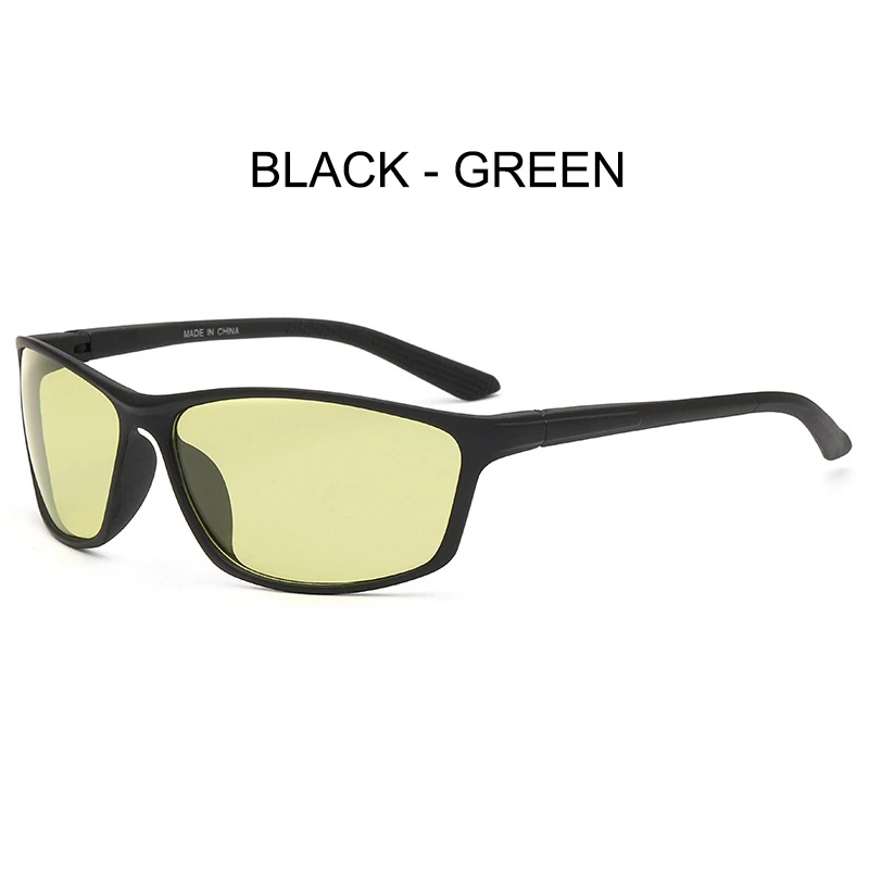 BLACK-GREEN SIMPRECT фотохромные поляризованные солнцезащитные очки мужские ретро солнцезащитные очки винтажные квадратные водительские солнцезащитные очки для мужчин черные солнцезащитные очки - Цвет линз: BLACK-GREEN