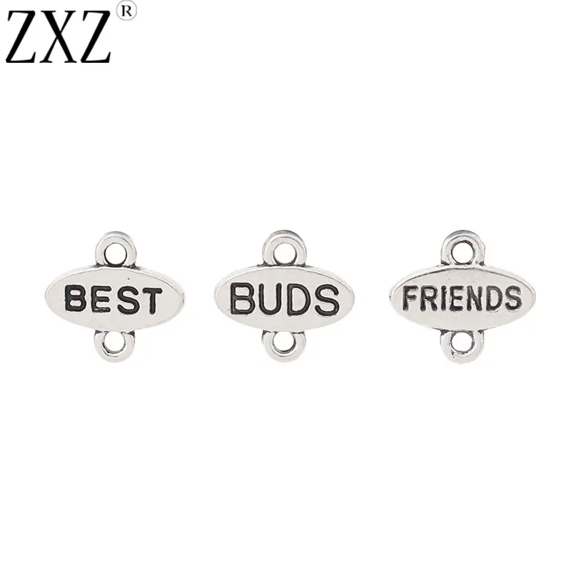 ZXZ 30 шт. тибетские серебряные бусины BEST FRIENDS соединительные для браслетов