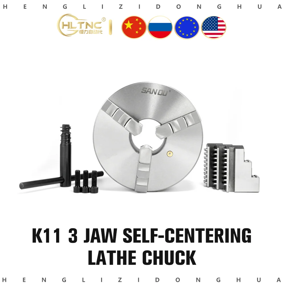 K11-80 Self-Centering Lathe Chuck with Extra Jaws Lathe Chuck Tools K11-80 Turning Machine Replacement Parts 