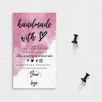 

Personalize Business Card with Your Logo Small Business Insert card, Simple Shop Packaging Card Template, Insert Card Tag