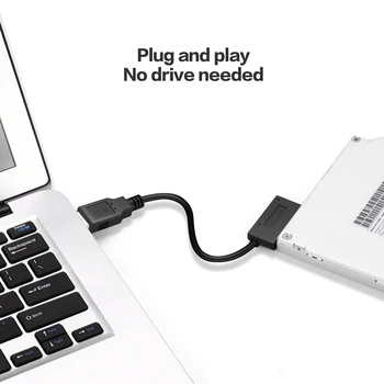 

USB2.0 To Mini Sata II 7+6 13Pin Adapter Converter Cable For Laptop CD/DVD Easy Drive Line Transfer Box Computer Accessories