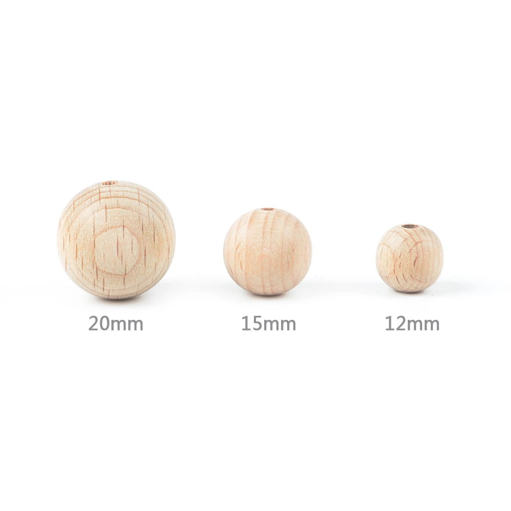 LOFCA 10 шт. 12/15/20 мм деревянные бусины натурального Цвет eco-содружественные деревянные бусины DIY Цепочки и ожерелья делая детские игрушки деревянные бусины кулон