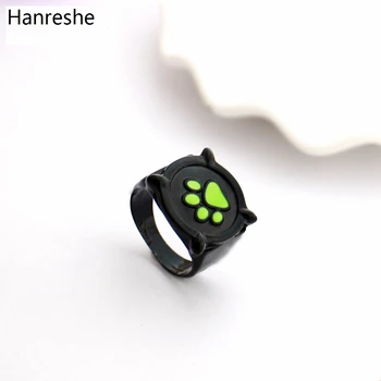 

Ladybug Anime Cartoon Black Cat Ring Girl Boy Green Enamel Love Ring Paw Print Cute Jewelry Kid Ring Best Birthday Gift
