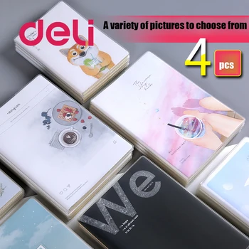 

Deli 4PCS Thick Rubber Sleeve 16K/32K Set Stationery Creative Fashion Small Fresh Student Notebook Soft Copybook diary notebook