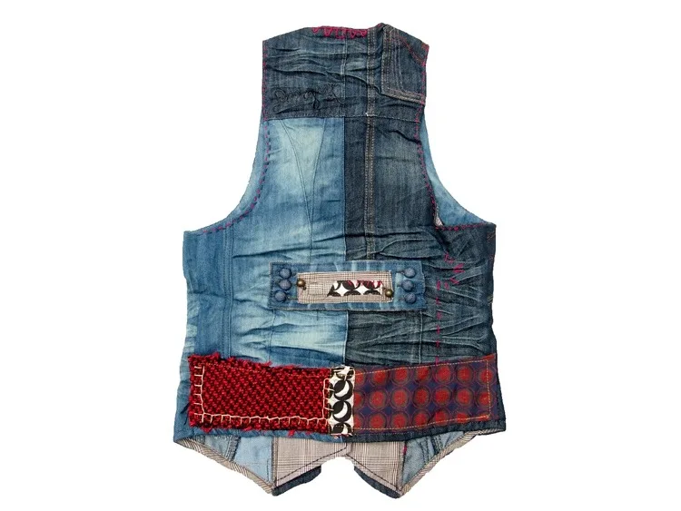 Spanish DEG irregular pattern denim waistcoat