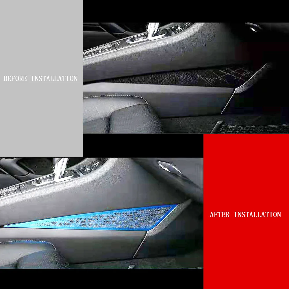 

Car center console lower speaker cover sticker For Porsche 718 series loudspeaker tweeter shell horn lid beautify decoration