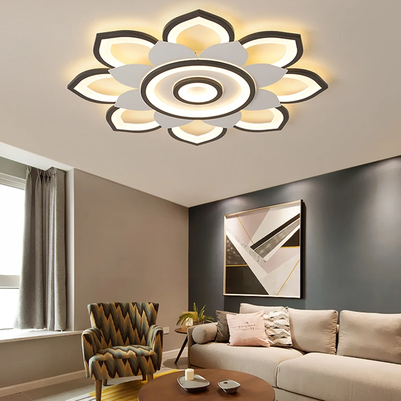 

Surface Mounted Modern Led Chandelier For Living Room Bedroom White+Black Color AC85-265V Stylish Chandelier Fixtures