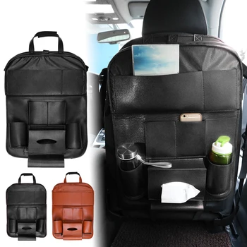 

Car Multi-pocket Seat Hanging Organizer Bag Faux Leather Folding Holder Shelf Stowing Tidying Organizer Auto Handheld Pouch
