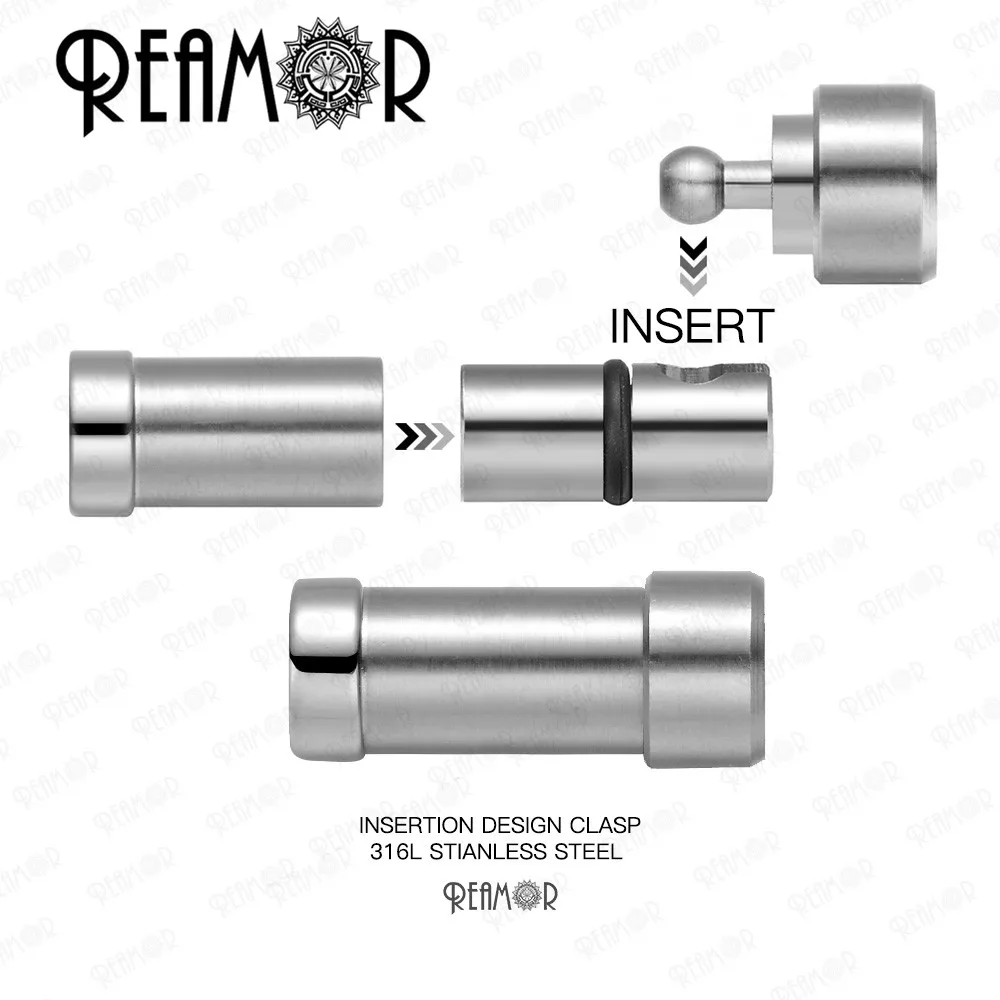 REAMOR Caprice серии съемные DIY Браслеты для мужчин и женщин черный 316l проволока из нержавеющей стали браслет Мода Dazzle крутые ювелирные изделия