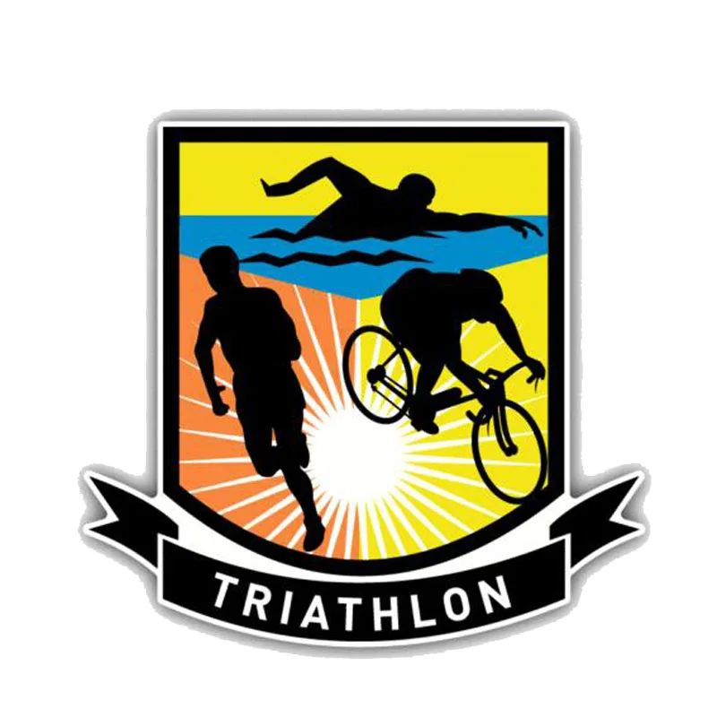 

Creative Triathlon Sport Logo Car Sticker Window Vinyl Reflective Cover Scratches Waterproof PVC 11.6cm X 12.7cm