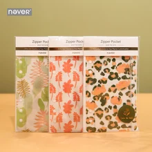 Nunca Leopard Grain A6 Caderno Espiral Bolso Com Zíper Saco De Armazenamento para Filofax Planejador Diário Transparente bolsa de Arquivo Saco de artigos de Papelaria Bonito