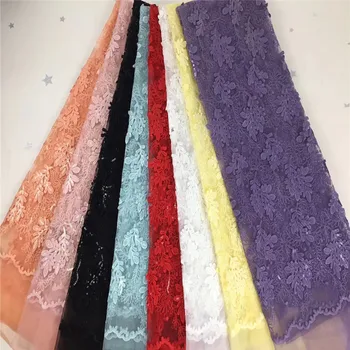 

Nigerian Sequins Lace Fabrics whiteHigh Quality Lace African Net Lace Fabric Wedding French Tulle Lace Material For Women