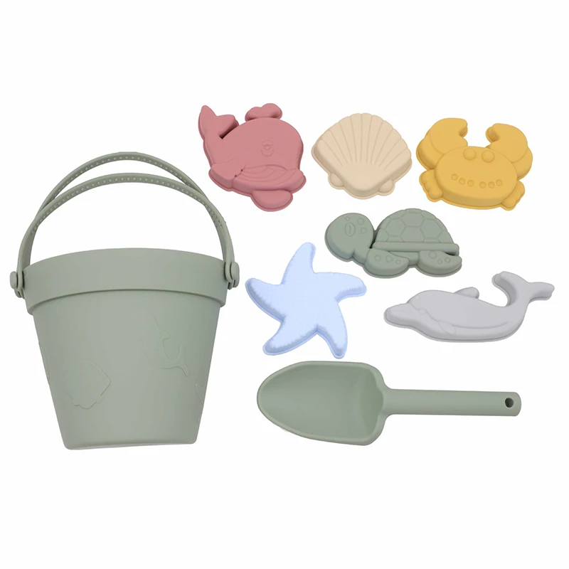8Pcs Summer Beach Toys for Kids Soft Silicone Sandbox Set Beach Game Toy for Send Children Beach Play Sand Water Play Tools 2