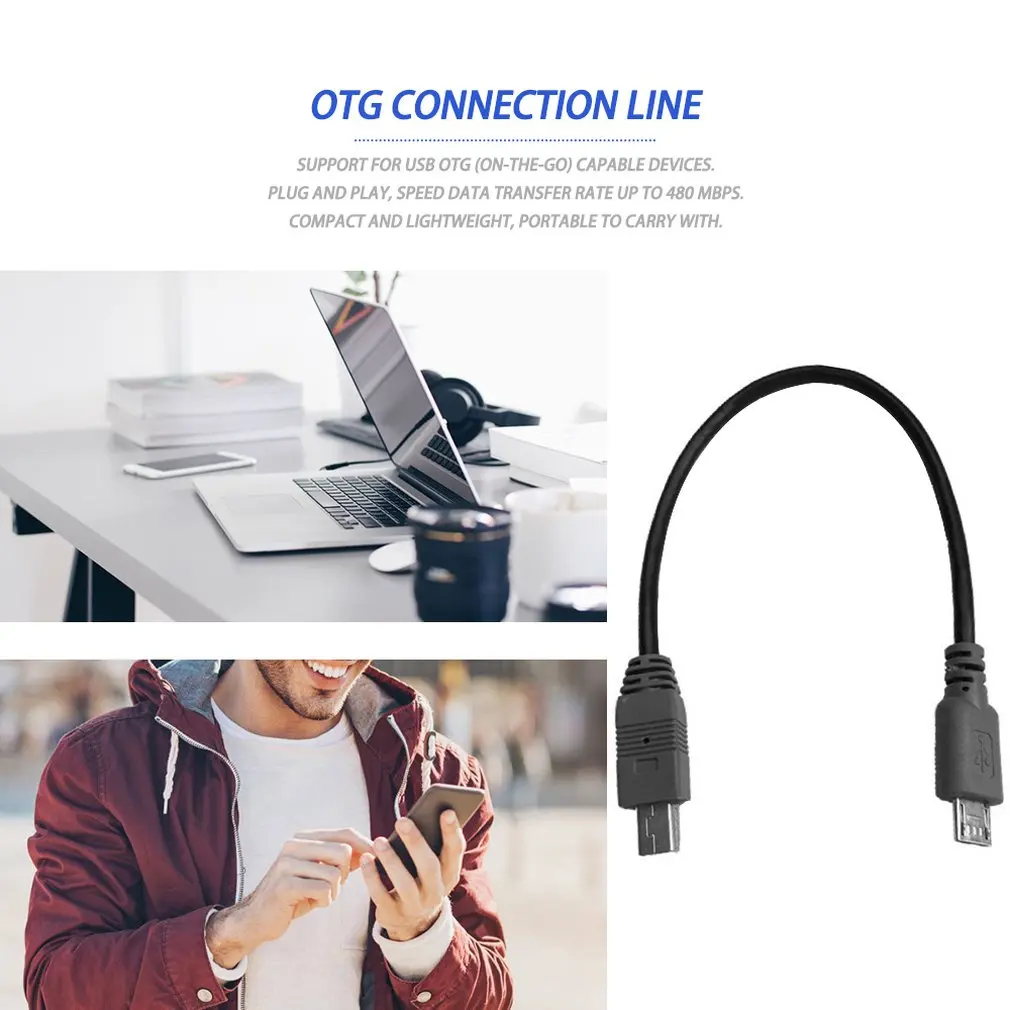 1 м 20cм микро USB to Mini кабель адаптер On The Go со штыревыми соединителями на обоих
