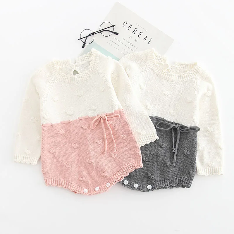 

Baby Girl's knit Rompers Long Sleeve Wool Knitted Rompers Baby Princess Triangle Jumpsuit Toddler Kid's Autumn Winter Clothing