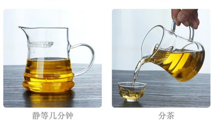Кувшин из толстого стекла, термостойкий чайный горшок bei lou, простая чайная чашка, полумесяц, кувшин, зеленая чайная чашка