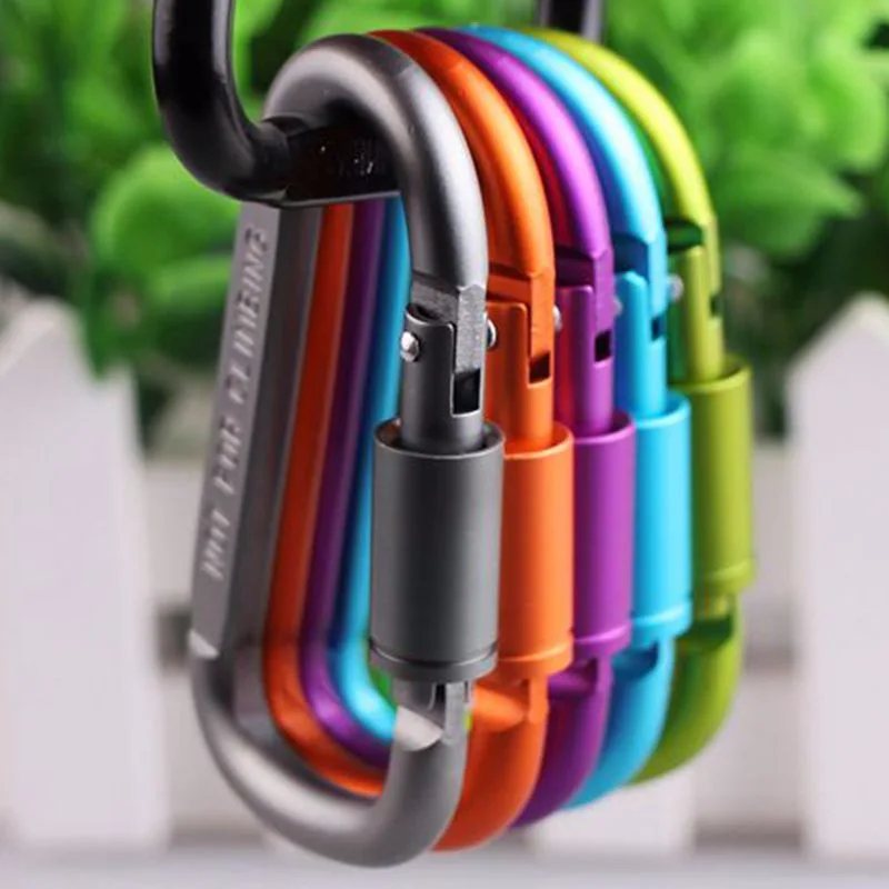 Outdoor Carabiner Climbing Locking Type D Survival Camping Gear