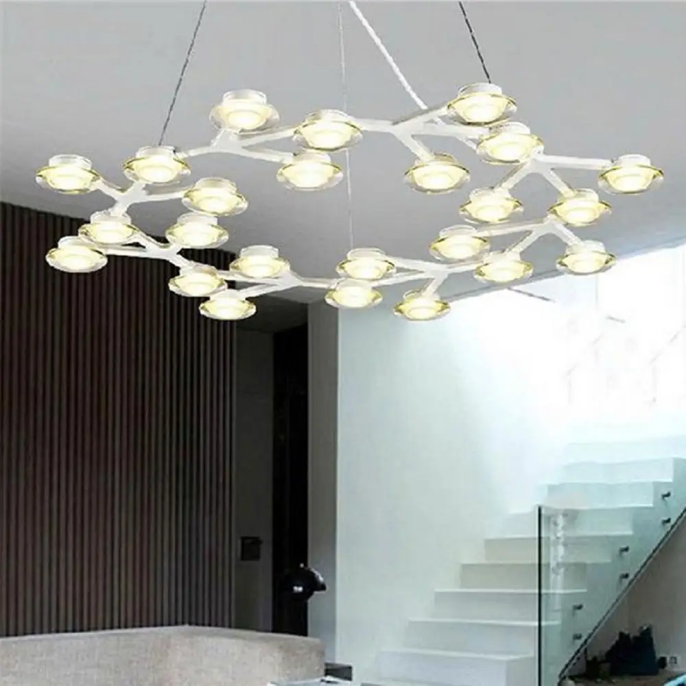 

AC100-240V White 9/12/15/18/21/24/27/30/33/36W LED Art Deco Designs Circle lustres pendant lights Modern Star Sky Industrial