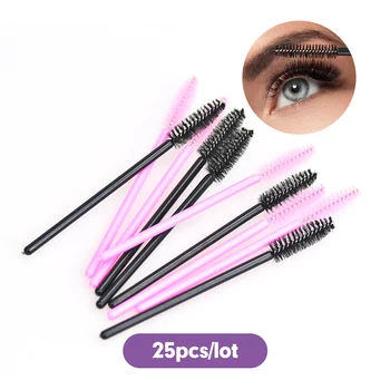 

Genielash 25pcs/lot Mascara Eyelash Brushes for lash extensions Make Up Brush Disposable Mascara Wands