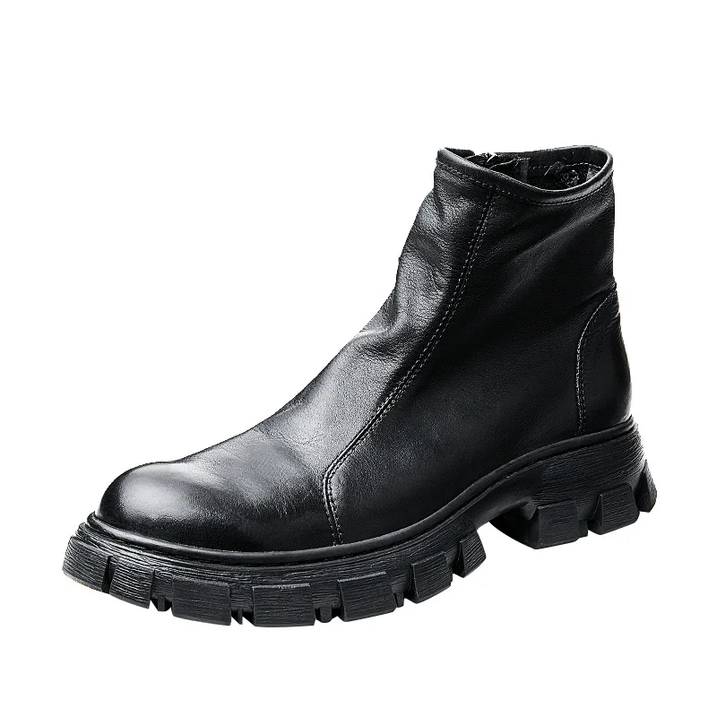 Fashion Combat Boots Army Shoes Men Ankle Boots Cowboy Boots Mens Cowhide Men Boots British Retro Genuine Leather Autumn Winter