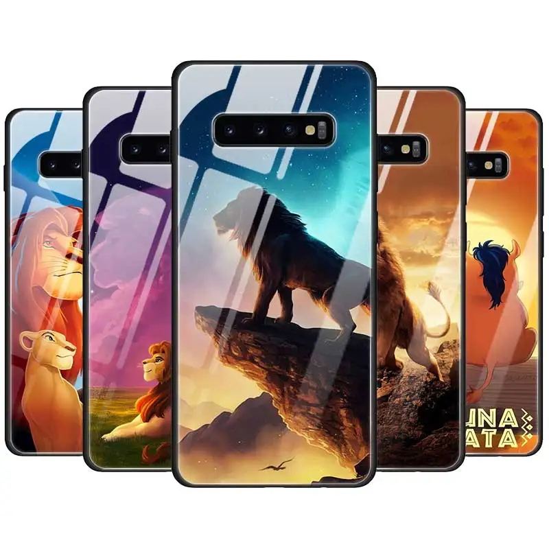 

Cartoon The lion king 2019 Tempered Glass Case Cover For Samsung Galaxy S10 S10e S9 S8 Note9 Note 10 Plus 5G A50 A30 TPU Edge