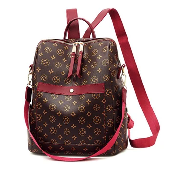 

Leather Printing Pattern Backpack Shoulder Travel Casual Backpacks Women's Luxury Brand Design School Bags for Teenage Girls