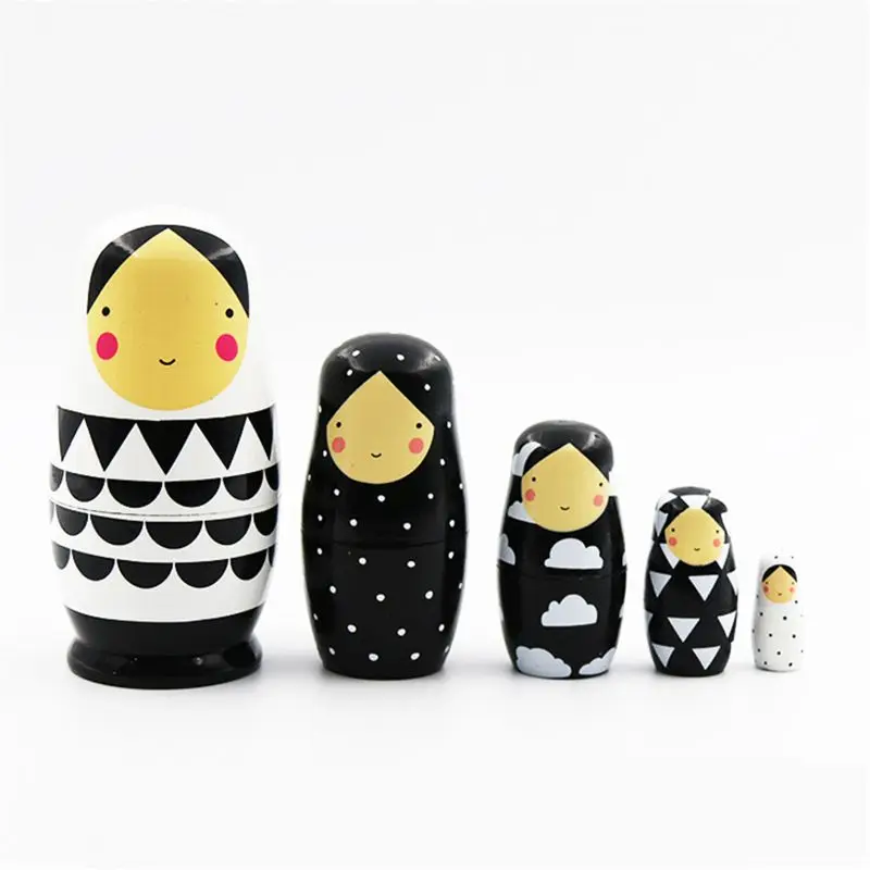 5 шт. набор русские Матрешки Деревянные Matryoshka куклы ручной работы окрашенные складные куклы коллекционная игрушка для рукоделия