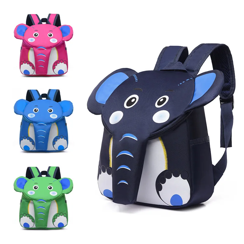 

Cartoon Children's Bookbag Kindergarten 2-5 Years Old and Lovely Elephant Backpack for Girls and Boys Five Colors Are Available