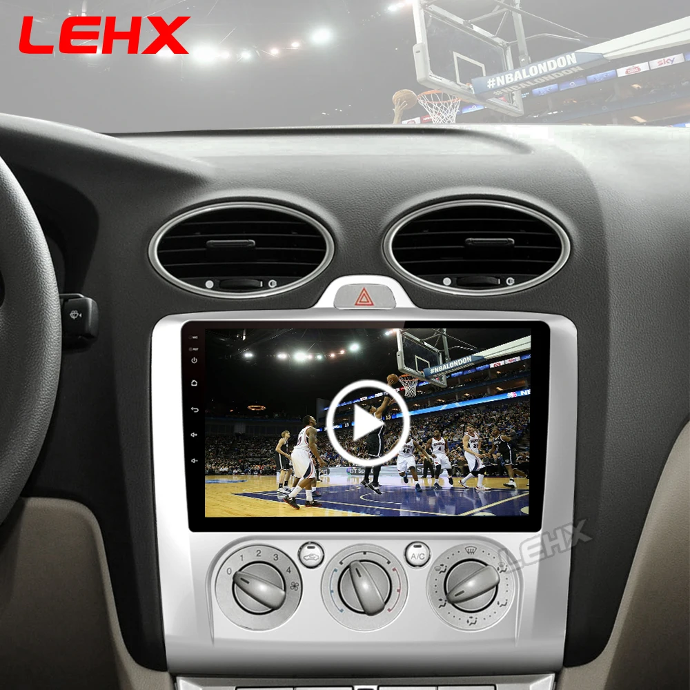 LEHX 2 DIN 9 дюймов Android 9,0 gps навигация Сенсорный экран четырехъядерный автомобиль радио для Ford Focus Exi AT2004 2005 2006 2007 2008-2011