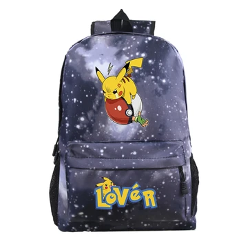 

Cute Backpack Women Mochila Escolar Pokemon Pikachu Bag Pack School Bags for Girls boys Homme Galaxy Laptop Backpack Kids
