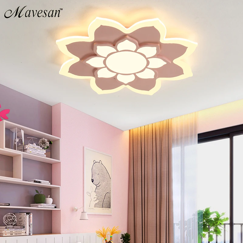 

New Arrival led ceiling lights lamp with Remote control and Flower designer for child bedroom study room babyroom lamparas de te