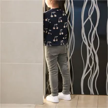 Tk17365pt/G/рубашка для девочек весна-осень,, плотные ковбойские вельветовые серые облегающие теплые штаны, брюки