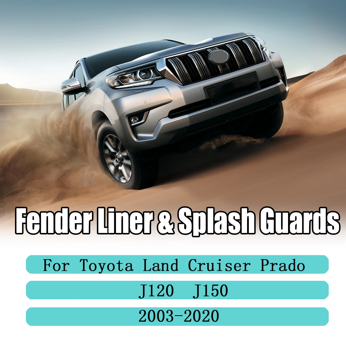 Car Mud Flaps Splash Guards Shield For Toyota Land Cruiser Prado J120 J150 2003- LC3 LC4 LC5 Apron Seal W Clips Fender Liners car mud flaps,car mudguard,car wheel fenders