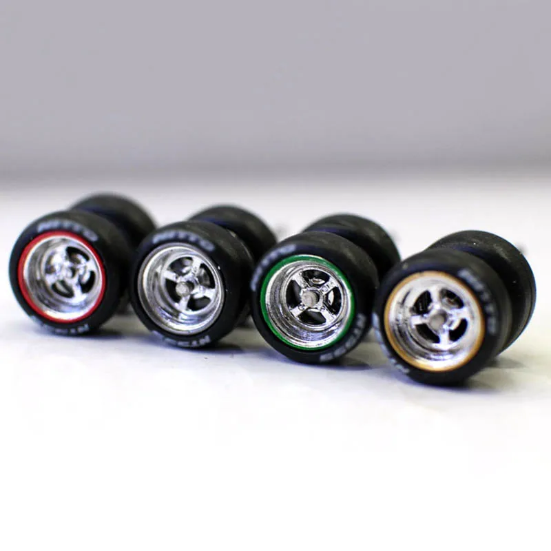 1/64 Scale Rubber Modified Wheel Tire Accessories Alloy Car Model Wheel Dice Tire Model  Toy Car Universal Parts Decoration image_2