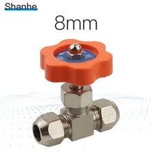 Трубка OD 8 мм никелированная латунная вилка игольчатый клапан