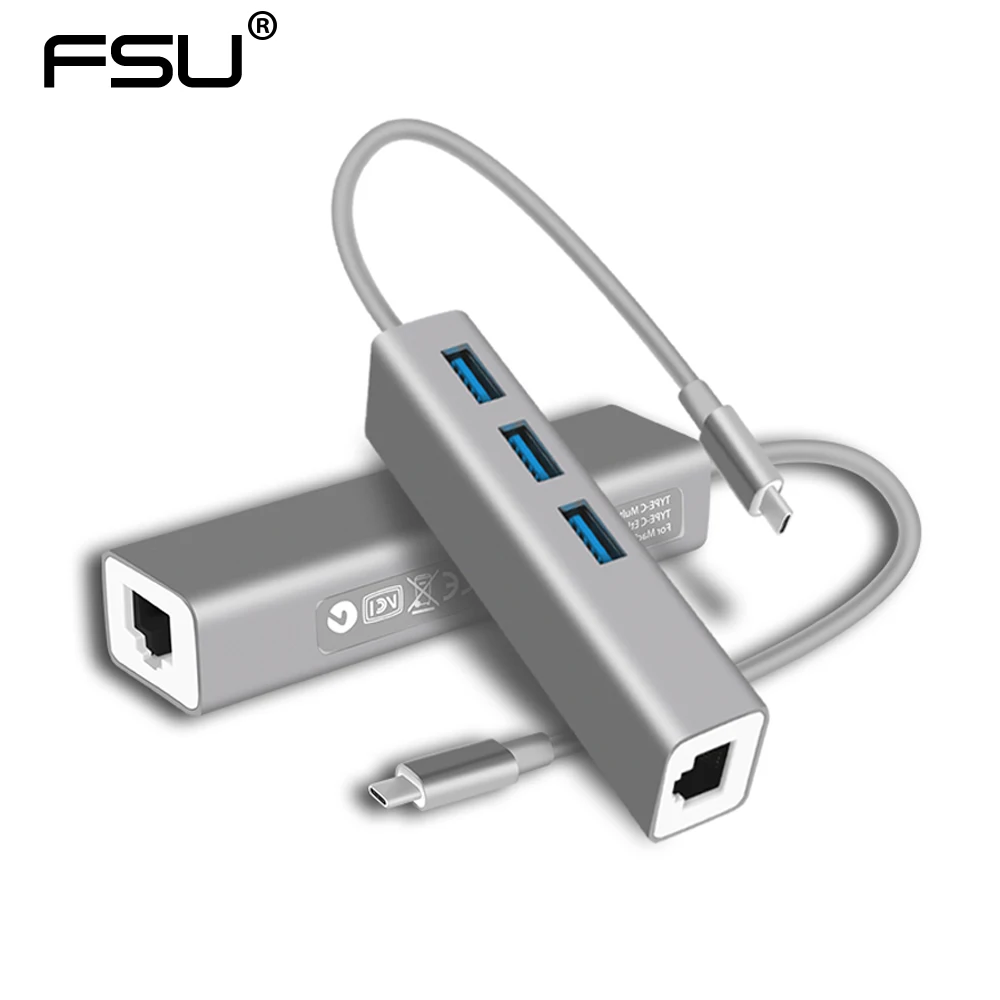 USB 3,0 концентратор мульти порты usb type C док-станция для расширения с RJ45 адаптер для MacBook Pro PC Компьютерные аксессуары 4 порта USB концентратор